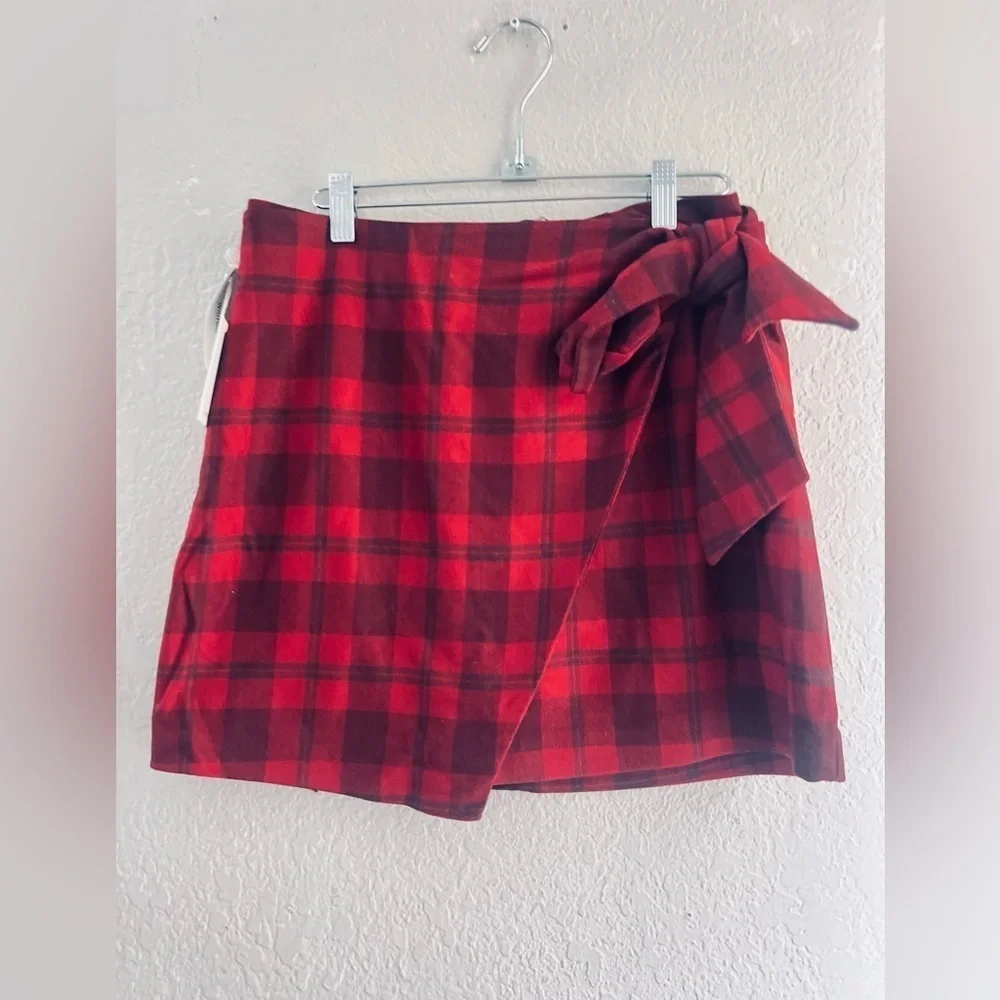 Aritzia Wilfred Wool Blend Wrap Tie Front Mini Skirt New WT Waist 14 1/2”